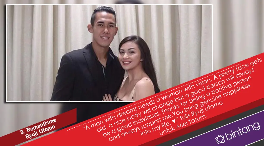 Romansa Ariel Tatum dan Ryuji Utomo yang Bikin Patah Hati. (Foto: Instagram/ryujiutomo, Desain: Nurman Abdul Hakim/Bintang.com)