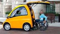 Mobil listrik Kenguru didesain bagi para penyandang disabilitas, terutama pengguna kursi roda (Foto: Grist).