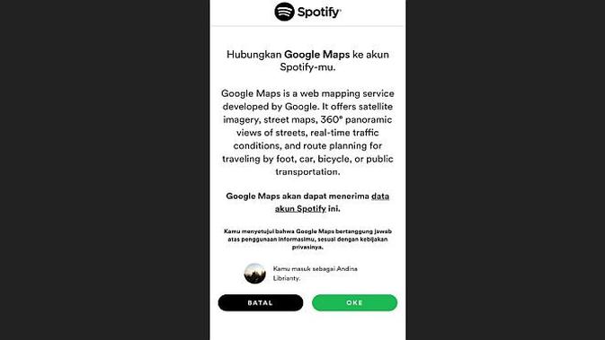 Google Maps dan Spotify (screenshot)