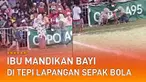 Sebuah momen tak terduga terekam kamera penonton pertandingan sepak bola.