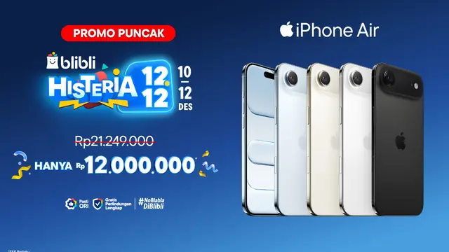 Kurasi Terbaik Promo Puncak Histeria 12.12: Penawaran Brand Terkemuka dari iPhone Air hingga Home Living untuk Melengkapi Momen Akhir Tahun