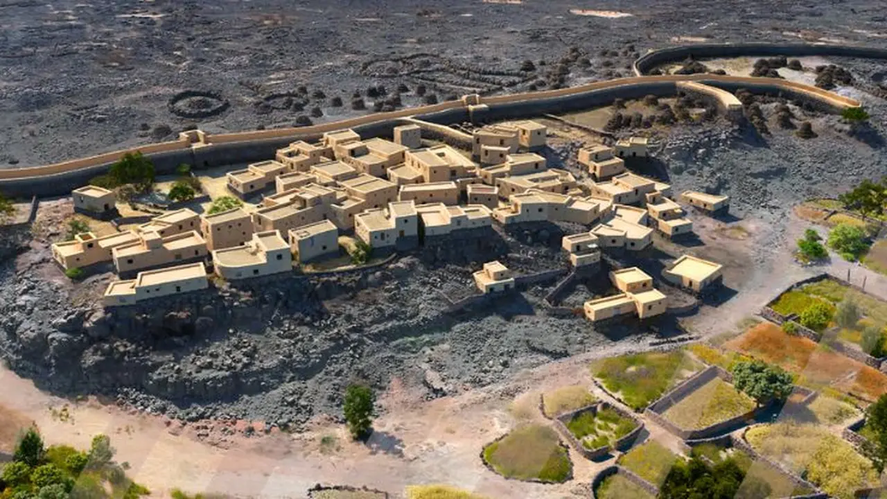 Rekonstruksi 3D virtual al-Natah, pemukiman Zaman Perunggu di Arab Saudi. (Charloux et al., PLOS One, 2024)