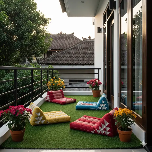 Model Teras Rumah Minimalis dengan Balkon Mungil