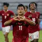 Timnas Indonesia meraih kemenangan telak 4-1 atas Timor Leste usai tertinggal 0-1 terlebih dahulu dalam pertemuan pertama laga uji coba FIFA Matchday di Stadion Kapten I Wayan Dipta Gianyar, Bali, Kamis (27/1/2022). (Bola.com/Maheswara Putra)