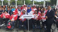 Upacara penyambutan kontingen negara peserta ASEAN Para Games di Stadion Bukit Jalil, Kuala Lumpur, Malaysia, Sabtu (16/9/2017). (Tim Media Kontingen APG)