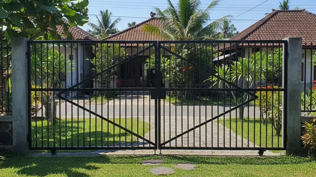 Model Pagar Besi Minimalis Murah di Desa. AI