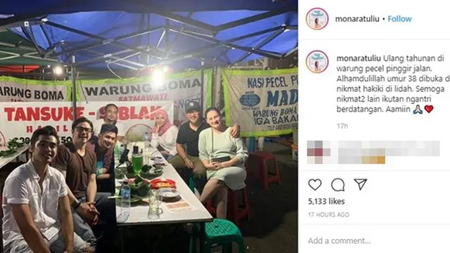 5 Artis yang Rayakan Ulang Tahun dengan Sederhana, Terbaru di Warung Pecel