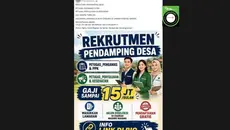 Cek Fakta: Hoaks Link Pendaftaran Pendamping Desa Gaji Rp 15 Juta per Bulan