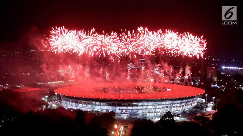 Wow, Pesta Kembang Api Menakjubkan Semarakkan Pembukaan Asian Games 2018