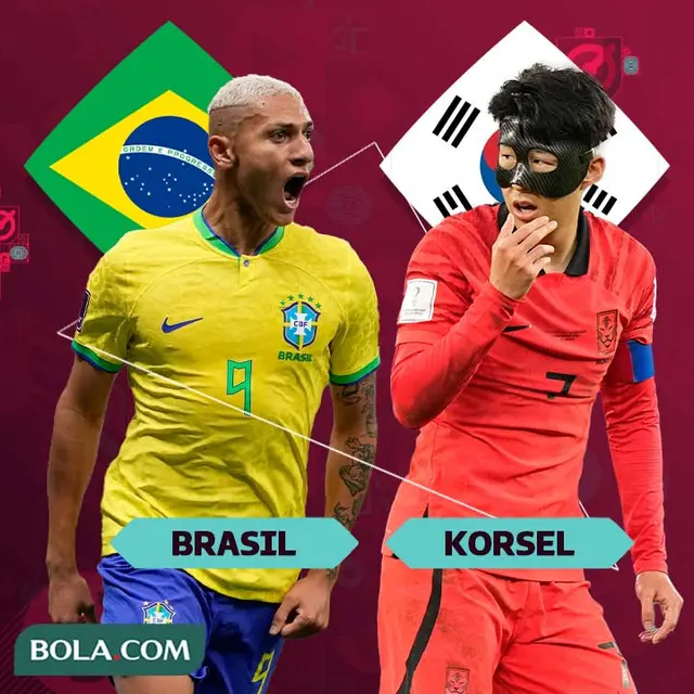 Piala Dunia - Brasil Vs Korea Selatan - Richarlison Vs Son Heung-min