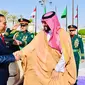 Presiden Joko Widodo atau Jokowi bertemu dengan Perdana Menteri (PM) Kerajaan Arab Saudi (KAS) Mohammed bin Salman al-Saud (MBS) di Istana Al-Yamamah, Riyadh, Kamis (19/10/2023).  (Dok. Biro Pers Sekretariat Presiden)