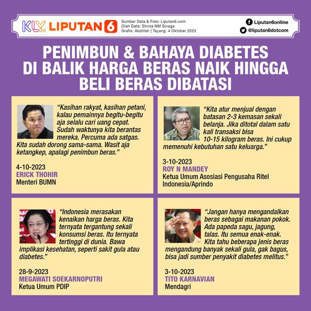 Infografis Penimbun & Bahaya Diabetes di Balik Harga Beras Naik hingga Beli Beras Dibatasi