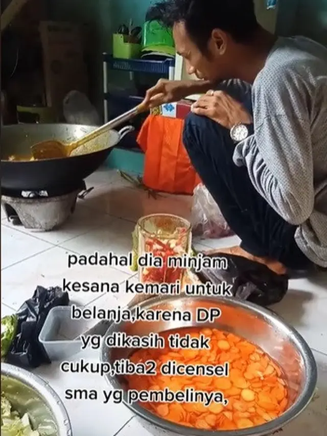 viral video pria menangis lantaran orderan dibatalkan