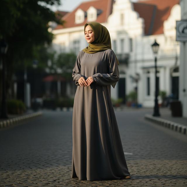 9. Abaya Bahan Jatuh (Drapey)