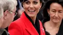 Kate Middleton, Putri Wales dari Inggris mengunjungi Batalion 1 Welsh Guards selama Hari St David, di Combermere Barracks di Windsor, Rabu 1 Maret 2023. (Andrew Matthews/PA via AP)