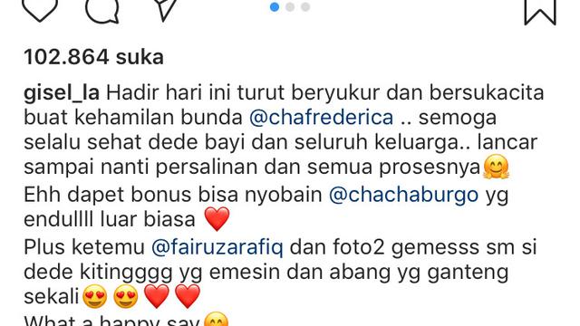 Status teks Gisela Anastasia.