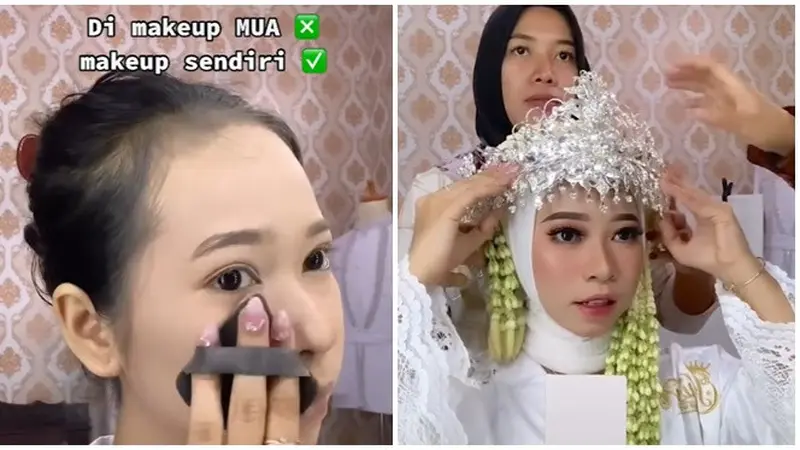 Rias Wajah Sendiri saat Menikah, Hasil Makeup Wanita Ini Bikin Pangling