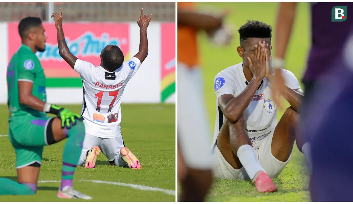 Persipura Jayapura resmi mengisi slot terakhir tim yang terlempar ke Liga 2 musim depan. Padahal dalam pertandingan melawan Persita Tangerang mereka menang meyakinkan 3-0. (Bola.com/M Iqbal Ichsan)