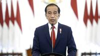 Presiden Indonesia Joko Widodo atau Jokowi menyampaikan pidato secara virtual di Sidang Majelis Umum PBB, Rabu (22/9/2021). "Harapan besar masyarakat dunia harus kita jawab dengan langkah nyata, dengan hasil yang jelas," jelas Jokowi. (UN Web TV via AP)