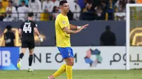 Cristiano Ronaldo berhasil mencetak satu gol saat Al Nassr bersua Istiklol pada laga kedua Grup F Liga Champions Asia di Al Awal Park at King Saud University, Riyadh, Selasa (3/10/2023) dini hari WIB. (AFP/Fayez NURELDINE)