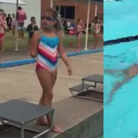 Setelah digigit seekor anjing hingga lengannya putus, gadis kecil ini menolak untuk menyerah dan berhenti berenang. 