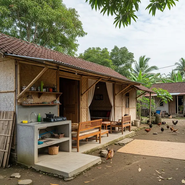 9 Desain Rumah Rp75 Juta Konsep Terbuka di Kampung, Nyaman dan Fungsional