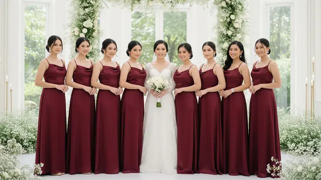 8 Model Baju Bridesmaid Burgundy: Tampilan Elegan, Serasi, dan Menawan di Hari Pernikahan
