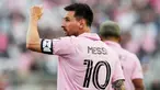 Pemain Inter Miami Lionel Messi bereaksi setelah mencetak gol ke gawang Atlanta United pada pertandingan sepak bola Piala Liga di Fort Lauderdale, Florida, Amerika Serikat, Selasa (25/7/2023), Lionel Messi yang tampil sebagai starter mencetak dua gol pada pertandingan yang berakhir dengan skor 4-0 untuk kemenangan Inter Miami. (AP Photo/Lynne Sladky)