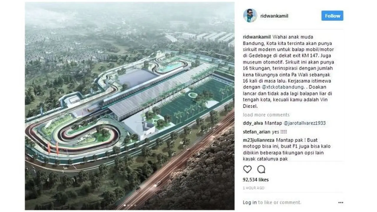 Layout sirkuit balap di Bandung