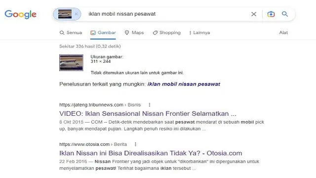 Gambar Tangkapan Layar Penelusuran Foto Menggunakan Google Images.
