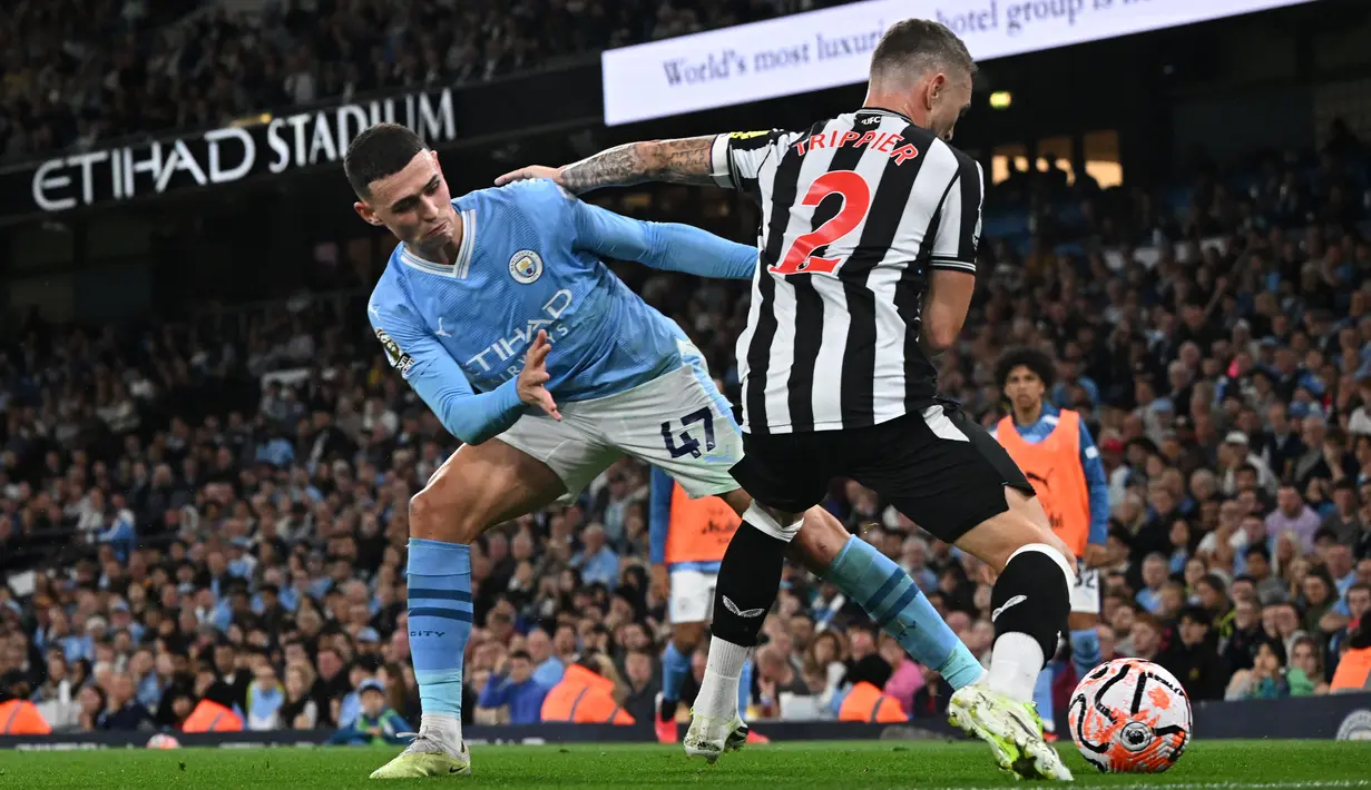 Man City berhasil mengalahkan Newcastle dengan skor 1-0. (Paul ELLIS / AFP)