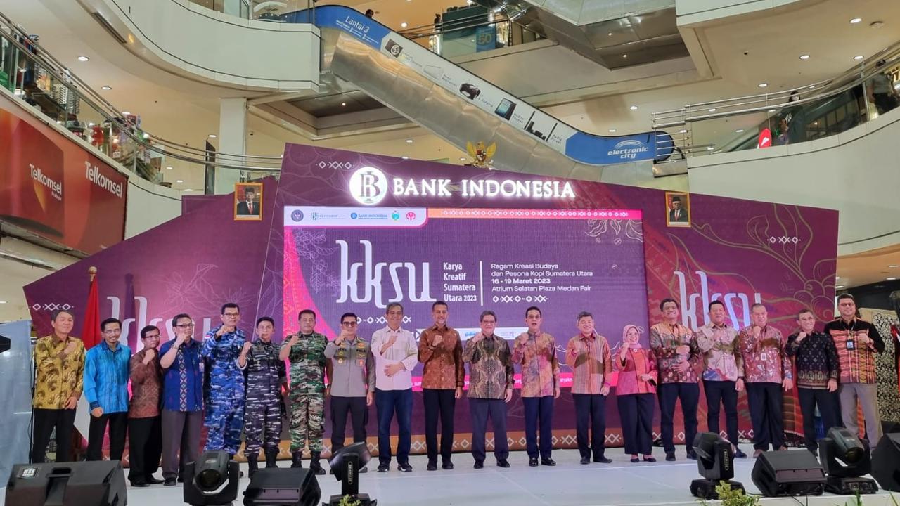 Bank Indonesia (BI) menggelar kegiatan Karya Kreatif Sumatera Utara (KKSU) yang berkolaborasi dengan berbagai pihak untuk memajukan usaha mikro kecil dan menengah (UMKM) serta ekonomi kreatif pada tanggal 16-19 Maret 2023 (Istimewa)