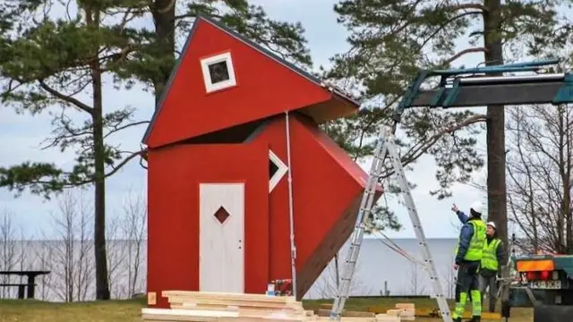 Rumah lipat bak origami di Latvia (Brette Haus)