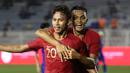Gelandang Timnas Indonesia U-22, Osvaldo Haay, merayakan gol yang dicetaknya ke gawang Thailand pada laga SEA Games 2019 di Stadion Rizal Memorial, Manila, Selasa (26/11). Indonesia menang 2-0 atas Thailand. (Bola.com/M Iqbal Ichsan)