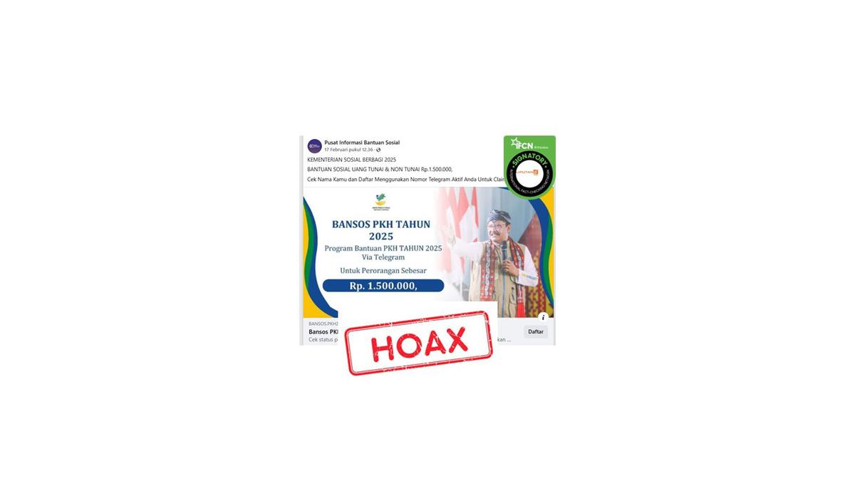 Cek Fakta: Hoaks Link Pendaftaran Bansos Rp 1,5 Juta dari Kemensos