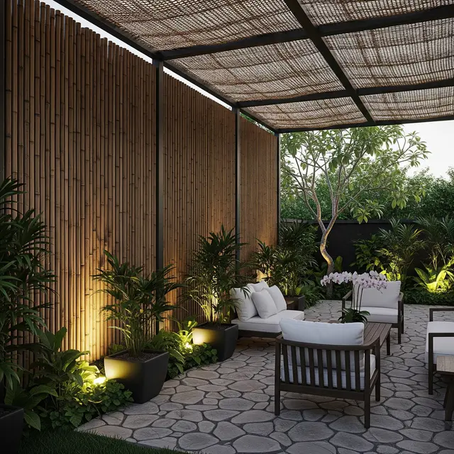 Desain Teras Ala Bali yang Bikin Rumah Terasa Adem dan Menenangkan (Image by Gemini AI)