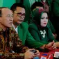 Ketua Majelis Pertimbangan PPP, Suryadharma Ali (kiri) saat jumpa pers seusai Mukernas I PPP di Jakarta, Jum'at (12/12/2014). (Liputan6.com/Andrian M Tunay)