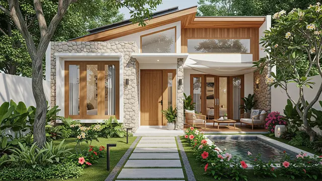 Desain Rumah Mungil Tropis yang Terasa Luas dan Sejuk