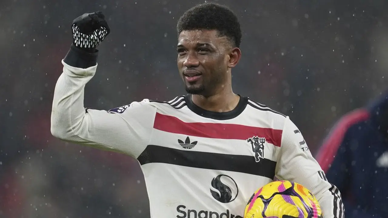 Amad Diallo mencetak gol pada laga pekan ke-20 Premier League 2024/2025 antara Liverpool vs MU (c) AP Photo/Jon Super