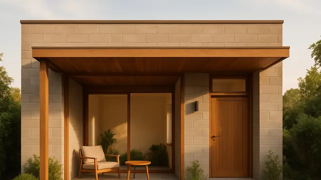 Model Rumah Kecil 6x9 Meter Kombinasi Batako dan Kayu