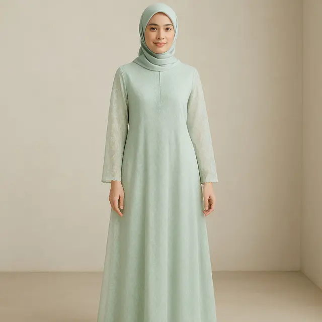 Model Gamis Brokat untuk Acara Siang Hari/ Ilustrasi gambar oleh AI