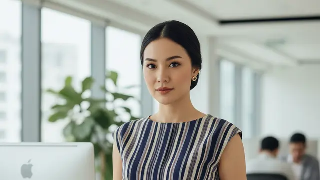 Blouse Batik Lurik dengan Aksen Lipit