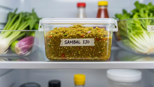 Cara Menyimpan Sambal Ijo Khas Padang Agar Awet/Gemini AI