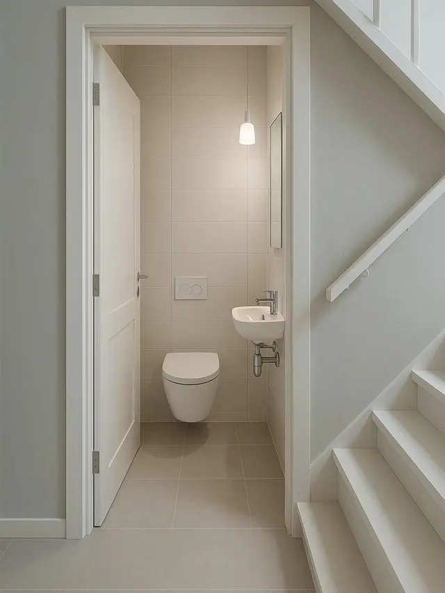 Inspirasi Kamar Mandi Dekat Tangga (Image by ChatGPT)