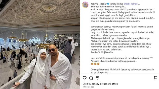Meisya Siregar dan Bebi Romeo. (Instagram/ meisya_siregar)