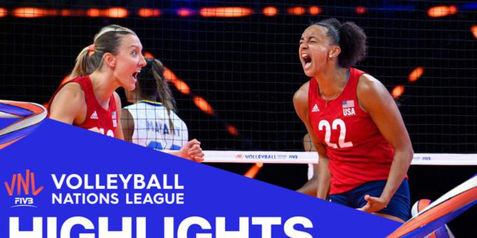 VIDEO: Highlights Volleyball Nations League, Tim Putri Amerika Serikat Kalahkan Tim Putri Brasil 3-1