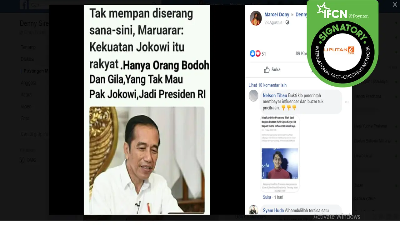 Hoaks ucapan Maruarar Sirait.