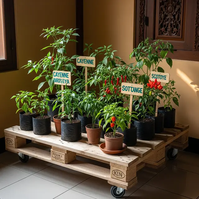 9 Desain Kebun Cabai di Meja Kayu Palet ala Kebun Mini, Estetis dan Fungsional
