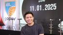 Pemain Pelita Jaya, Andakara Prastawa menghadiri acara Media Day IBL 2025 di KYZN Kuningan, Jakarta Selatan, Kamis siang (12/12/2024). (Bola.com/M Iqbal Ichsan)