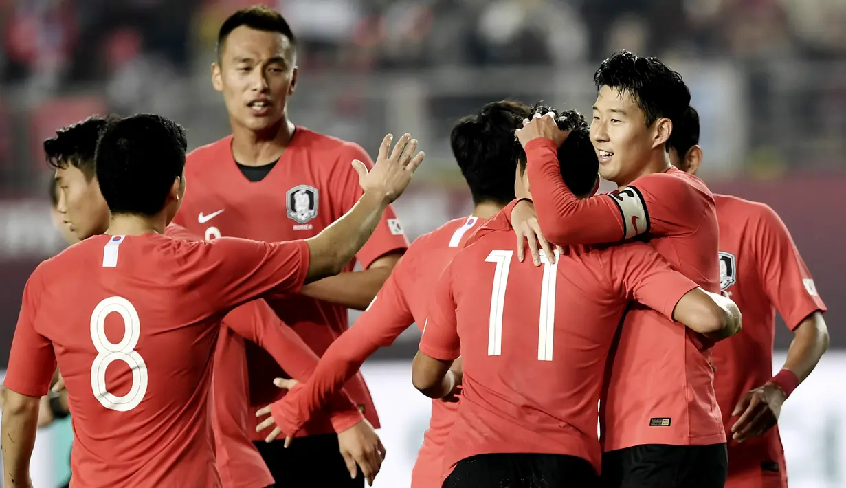 Julukan Timnas Korea Selatan yang paling akrab terdengar adalah Taegeuk Warriors. Taegeuk adalah simbol yang ada di bendera Korea Selatan. (AFP / Jung Yeon-je)